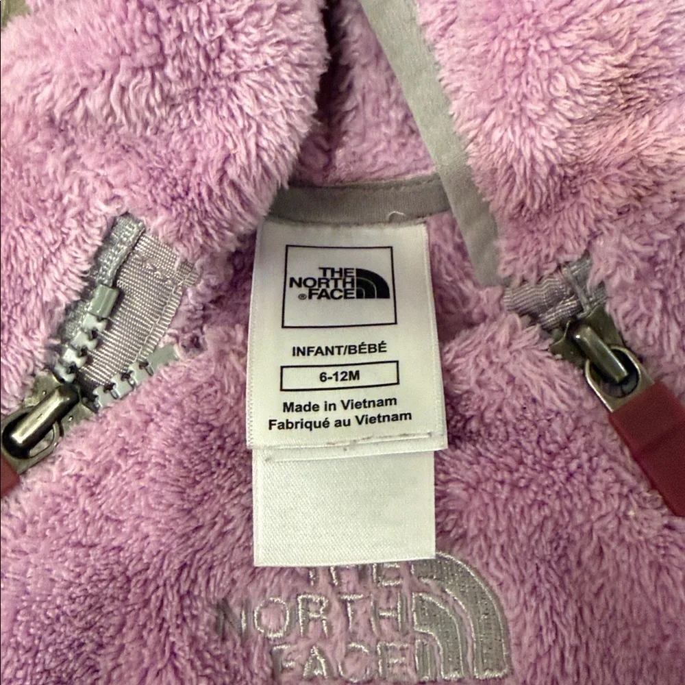 Hooded purple Baby fleece snow suit by Northface
